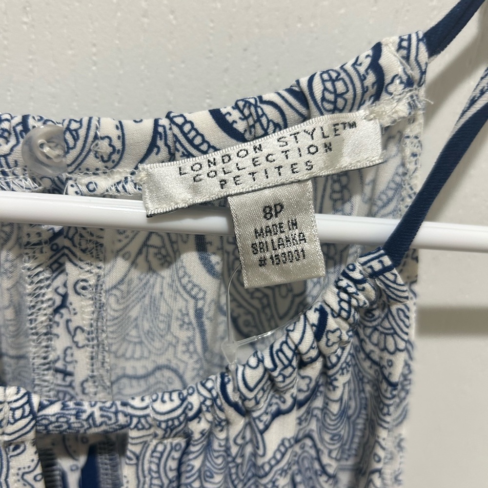 Blue and White Halter Maxi Dress - London style collection - Picture 4 of 8